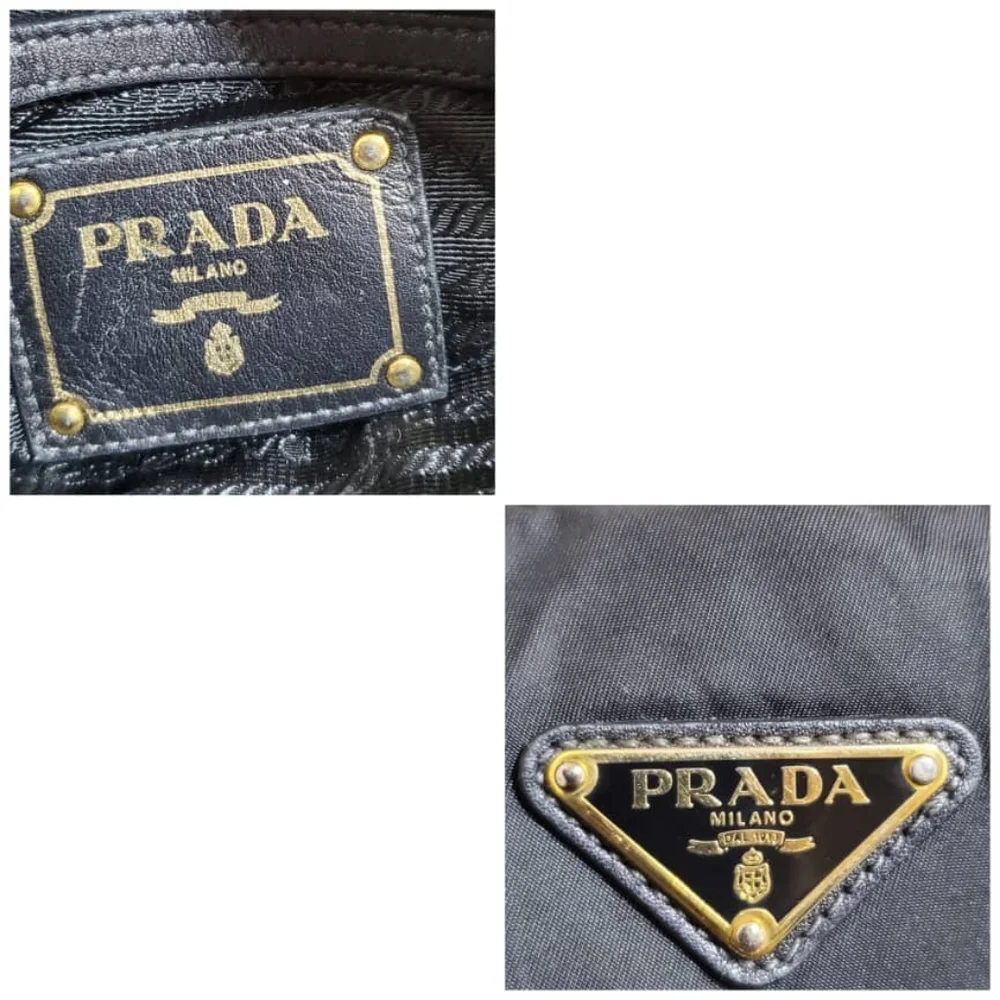 Authentic Prada Convertible Satchel Tessuto & Leather Bag